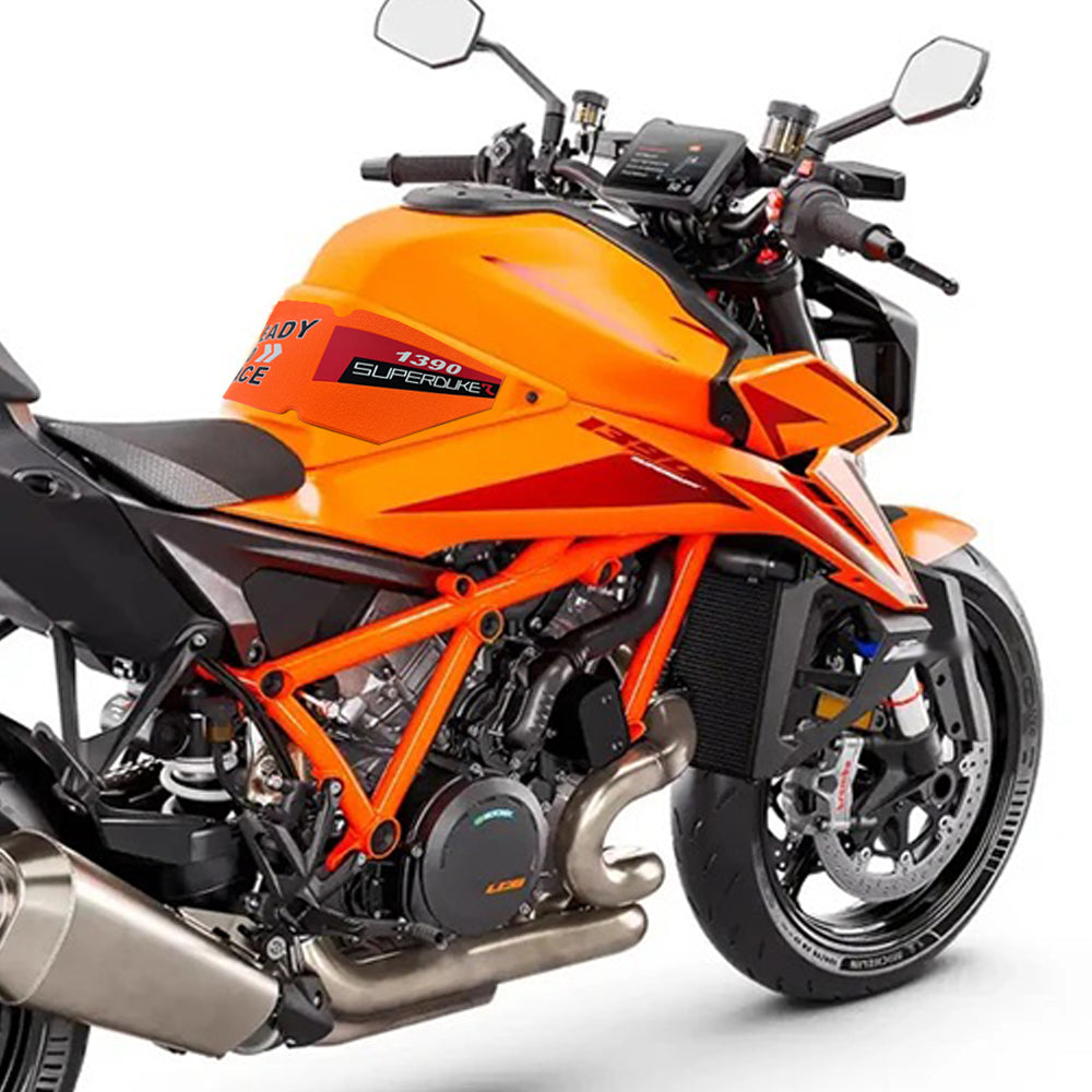 KTM 1390 Super Duke R Rubber Anti-Slip Center Tank Pad 2024+ 丨 Orange Black