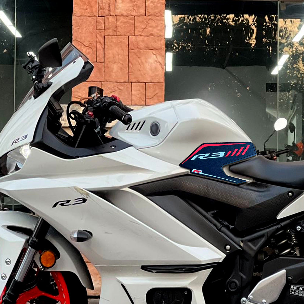Yamaha YZF-R3 Rubber Anti-Slip Tank Pad Kit 2019-2024 丨 Center Pad and Side Grips