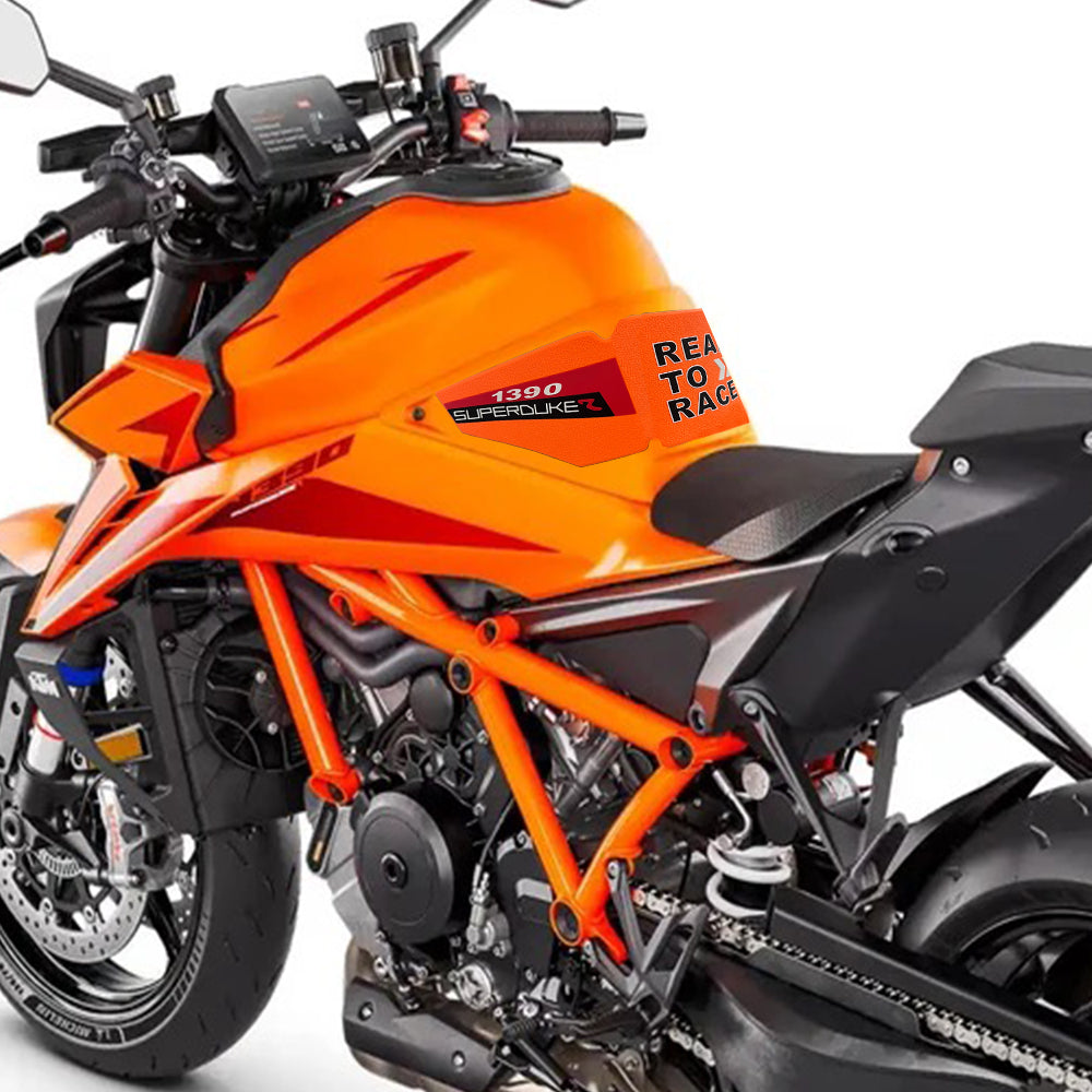 KTM 1390 Super Duke R Rubber Anti-Slip Center Tank Pad 2024+ 丨 Orange Black