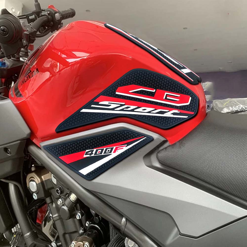 Honda CB400F CB500F Rubber Anti-Slip Tank Pad Kit 2019-2023 丨 Center Pad and Side Grips