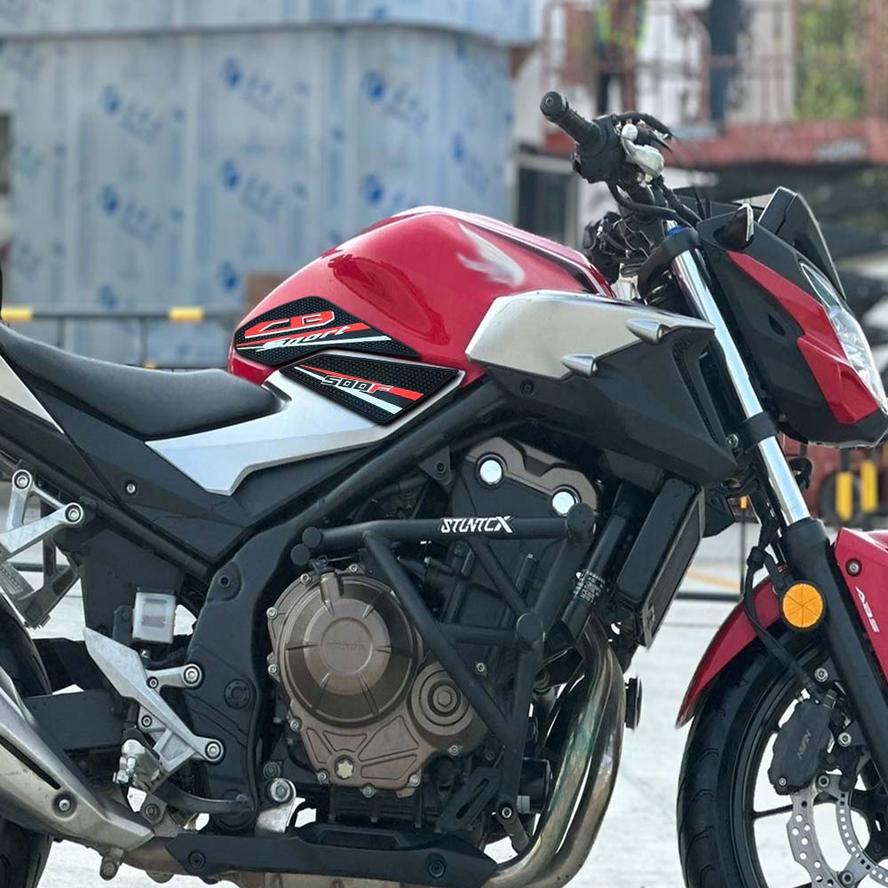 Honda CB400F CB500F Rubber Anti-Slip Tank Pad Kit 2019-2023 丨 Center Pad and Side Grips