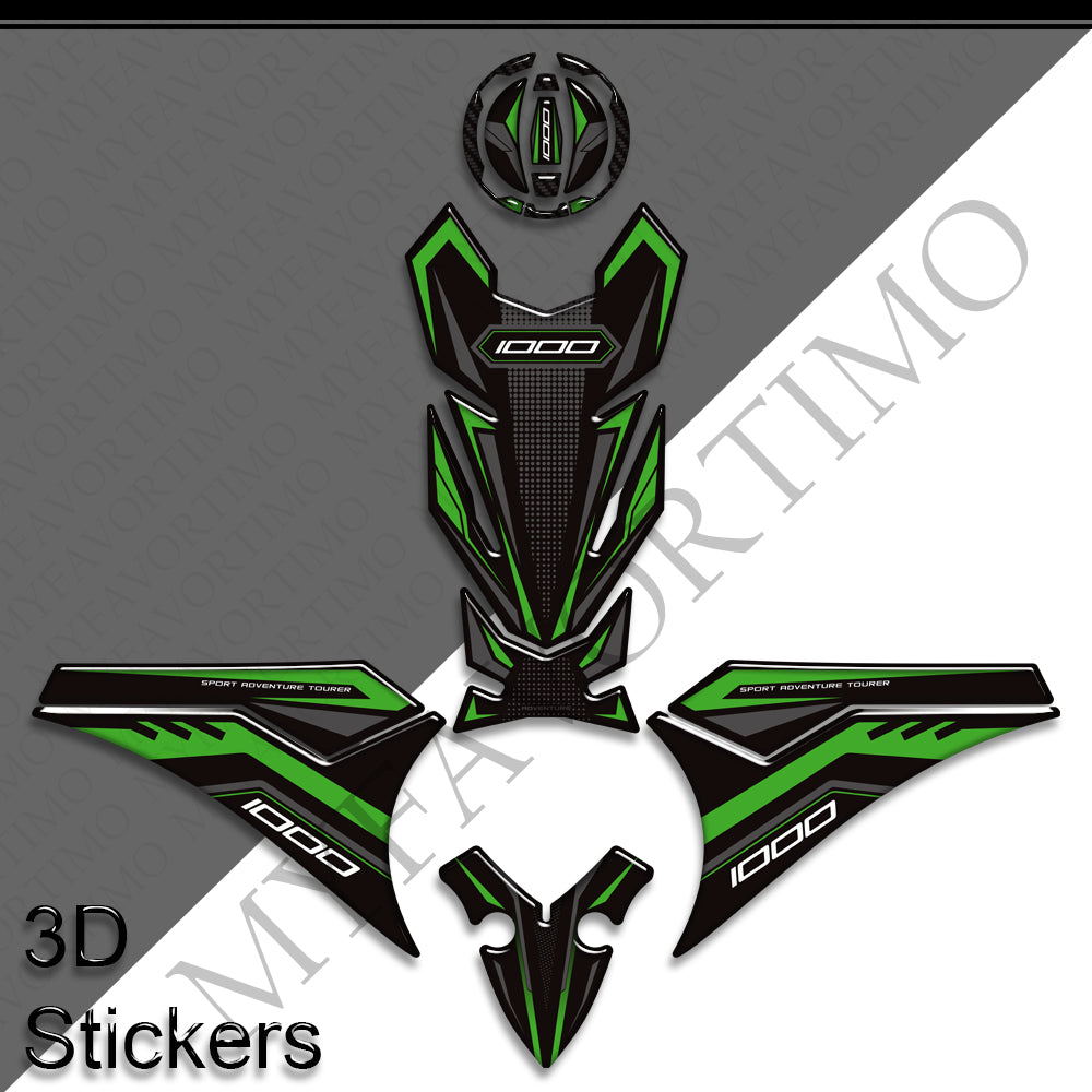 Kawasaki Versys 1000 / 1100 SE / LT / Sport | 3D Epoxy Tank Pad Stickers & Decals