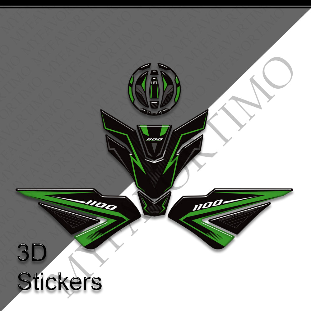 Kawasaki Ninja 1100SX 1100SX SE | Tank Pad Knee Grip 3D Stickers