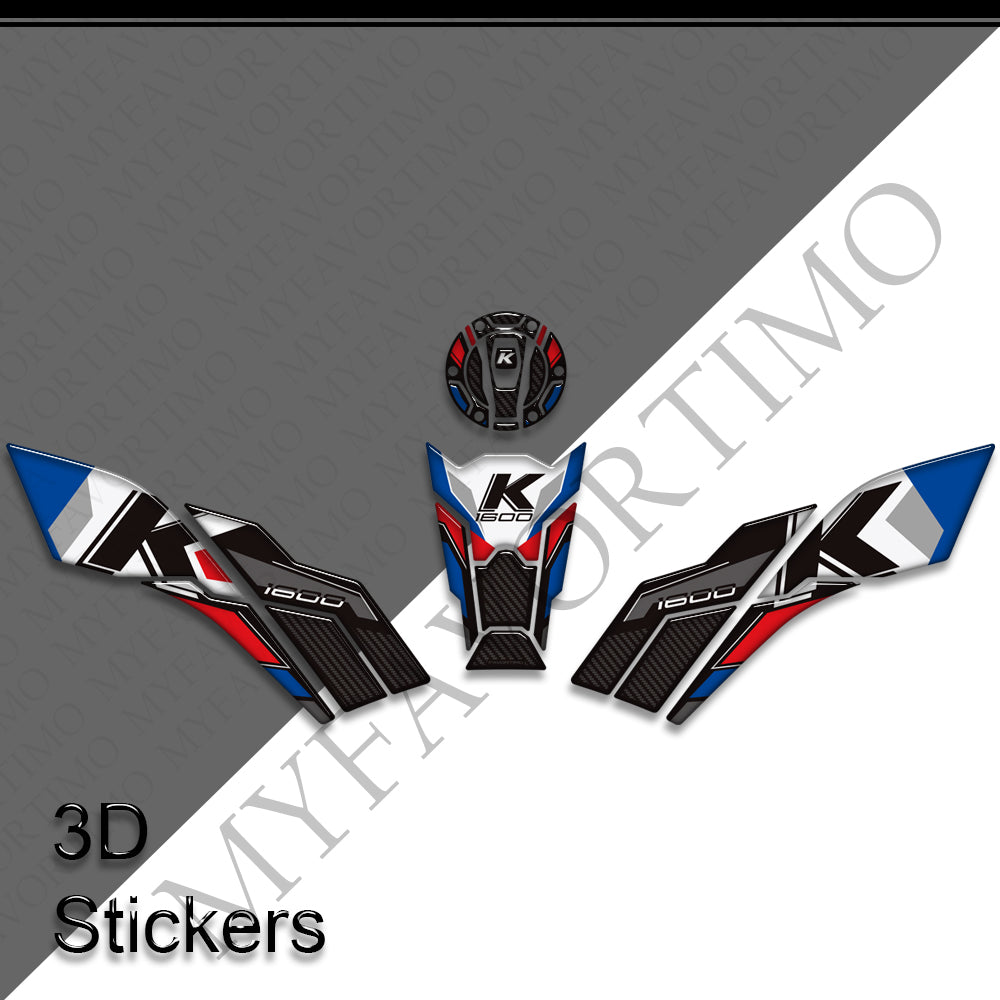 BMW K1600B / K1600GT / K1600GTL | 3D Epoxy Knee Tank Pad & Cap Stickers Decals