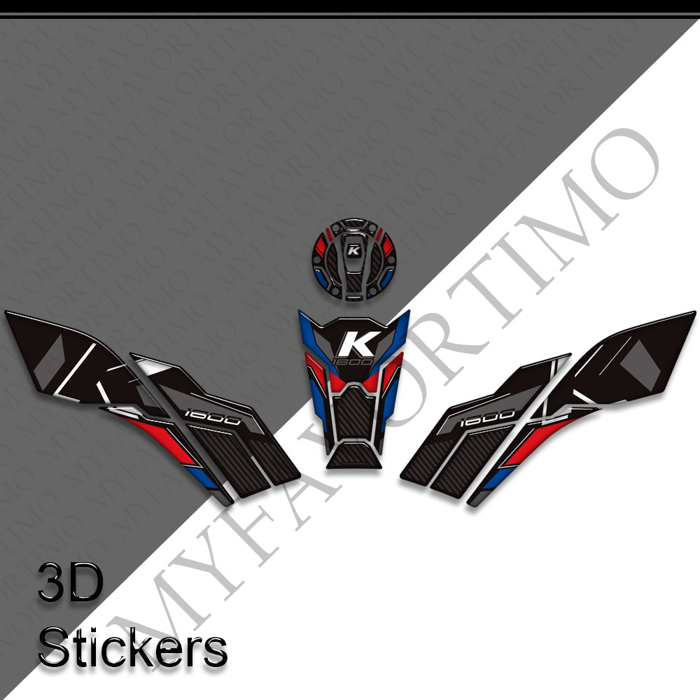 BMW K1600B / K1600GT / K1600GTL | 3D Epoxy Knee Tank Pad & Cap Stickers Decals