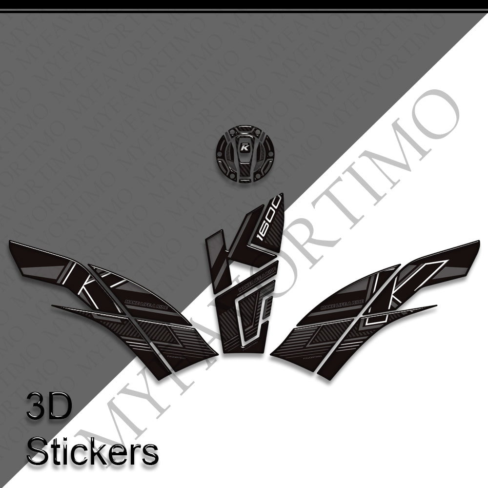 BMW K1600B / K1600GT / K1600GTL | 3D Epoxy Knee Tank Pad & Cap Stickers Decals