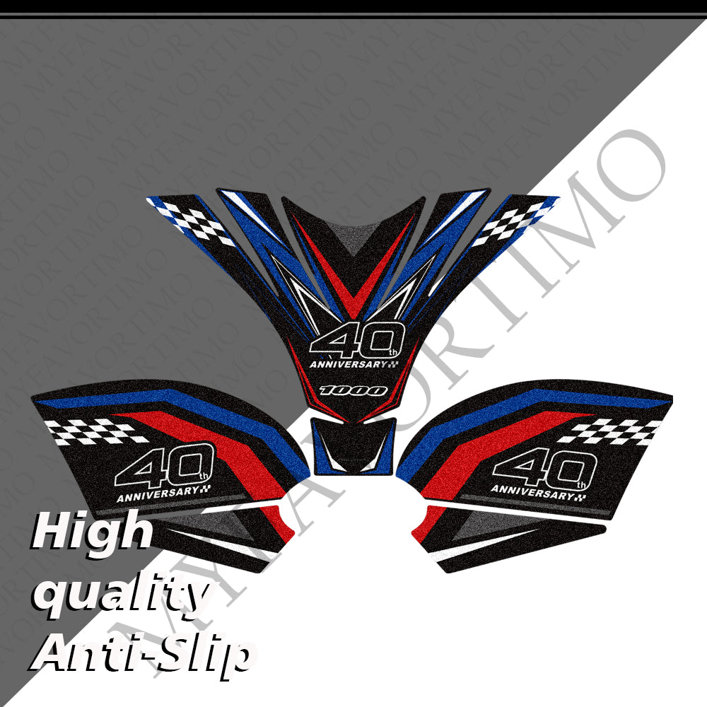Suzuki GSX-R1000 / GSX-R1000R / 40th | Matte Anti-Slip Knee Tank Pad & Cap Stickers Decals