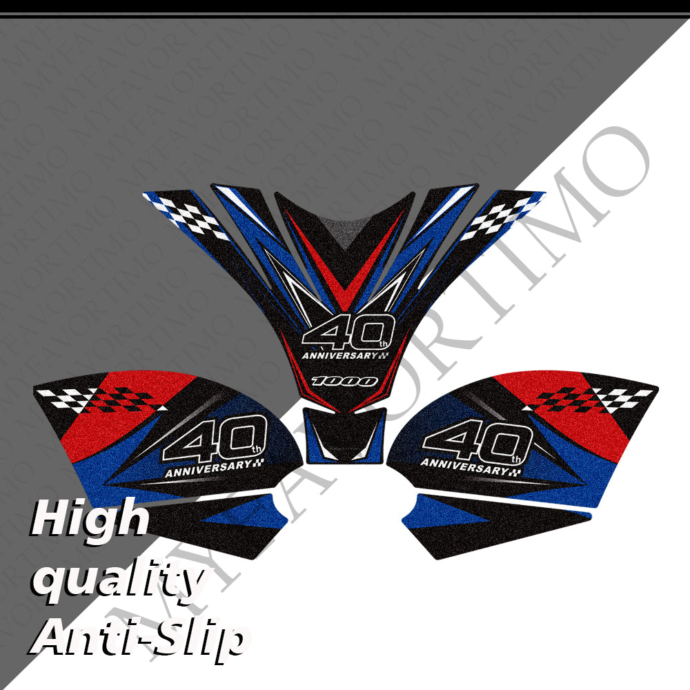 Suzuki GSX-R1000 / GSX-R1000R / 40th | Matte Anti-Slip Knee Tank Pad & Cap Stickers Decals