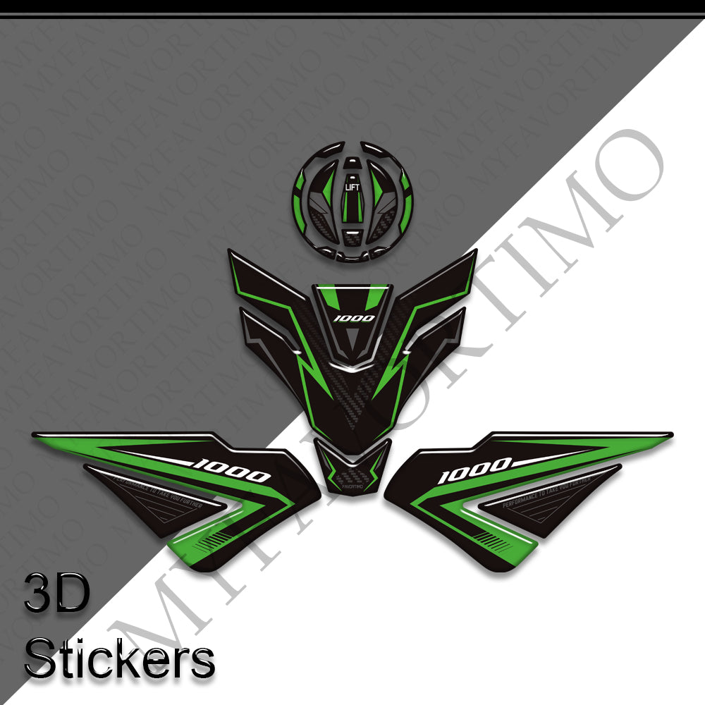 Kawasaki Ninja 1000SX 1000SX SE | Tank Pad Knee Grip 3D Stickers