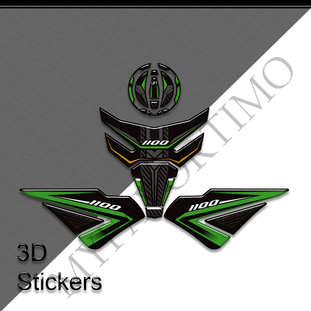 Kawasaki Ninja 1100SX 1100SX SE | Tank Pad Knee Grip 3D Stickers