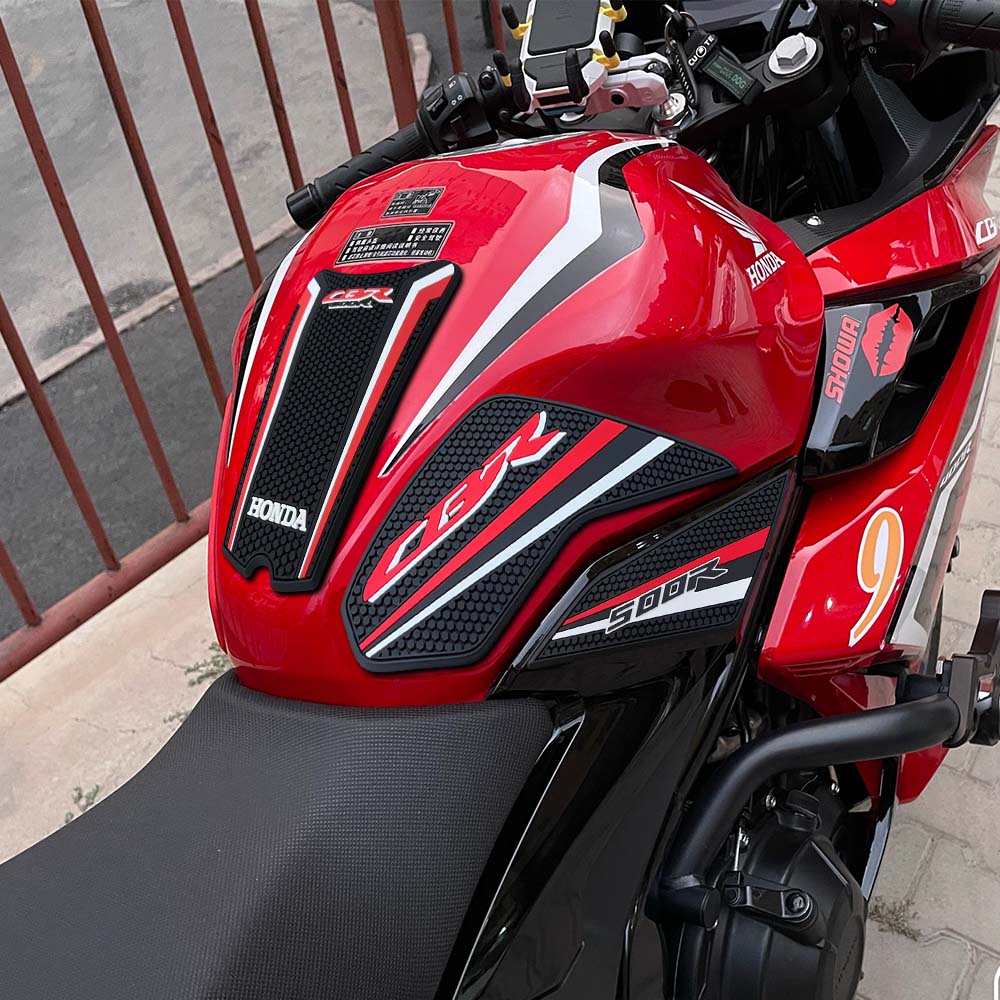 Honda CBR400R CBR500R Rubber Anti-Slip Tank Pad Kit 2019-2023 丨 Center Pad and Side Grips