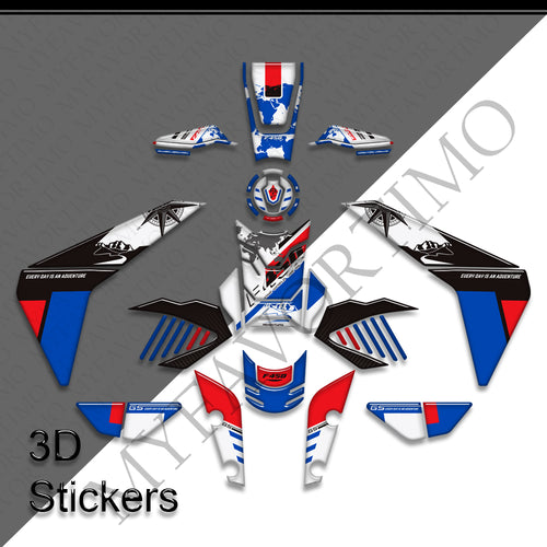 BMW F450GS 2026‑2027 Stickers Decals | 3D Epoxy Resin Tank Pad Fender Fairing Handguard Protection Kit