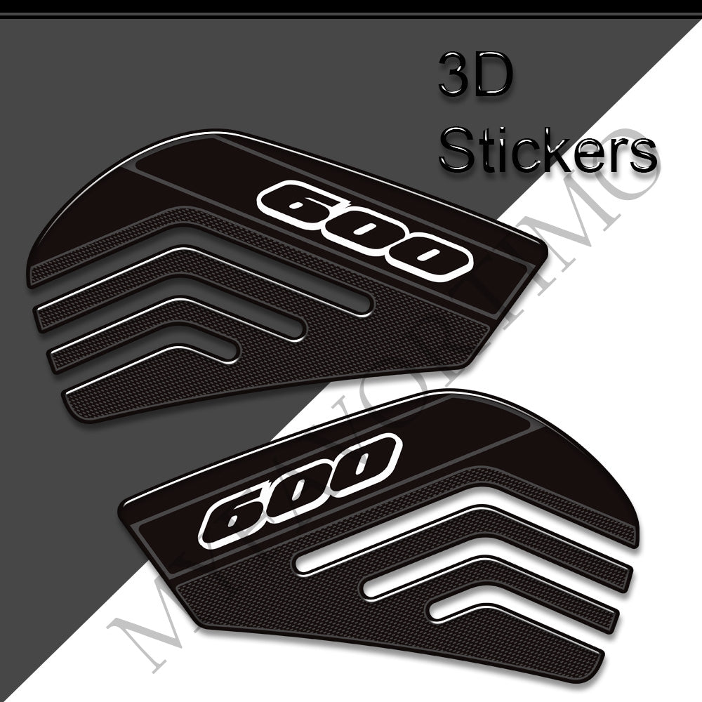 Suzuki GSX-R600 3D Epoxy Tank Side Decals Kit 2011-2026 丨 Black and White