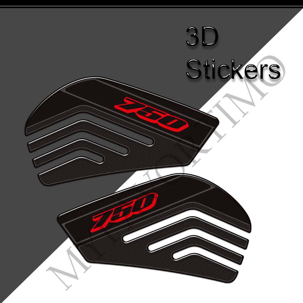 Suzuki GSX-R750 3D Epoxy Tank Side Decals Kit 2011-2026 丨 Black and White