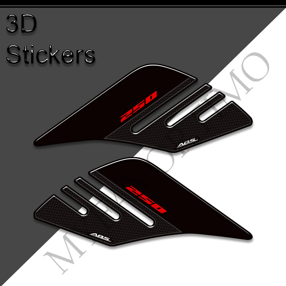 Suzuki GSX250R 3D Epoxy Tank Side Decals Kit 丨 Black and White