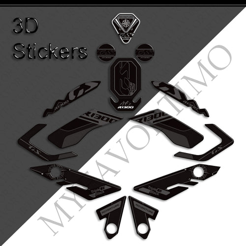 BMW R1300GS Adventure Trophy Triple Black Option 719 3D Epoxy Tank Decals Kit 丨 3D Resin Protector