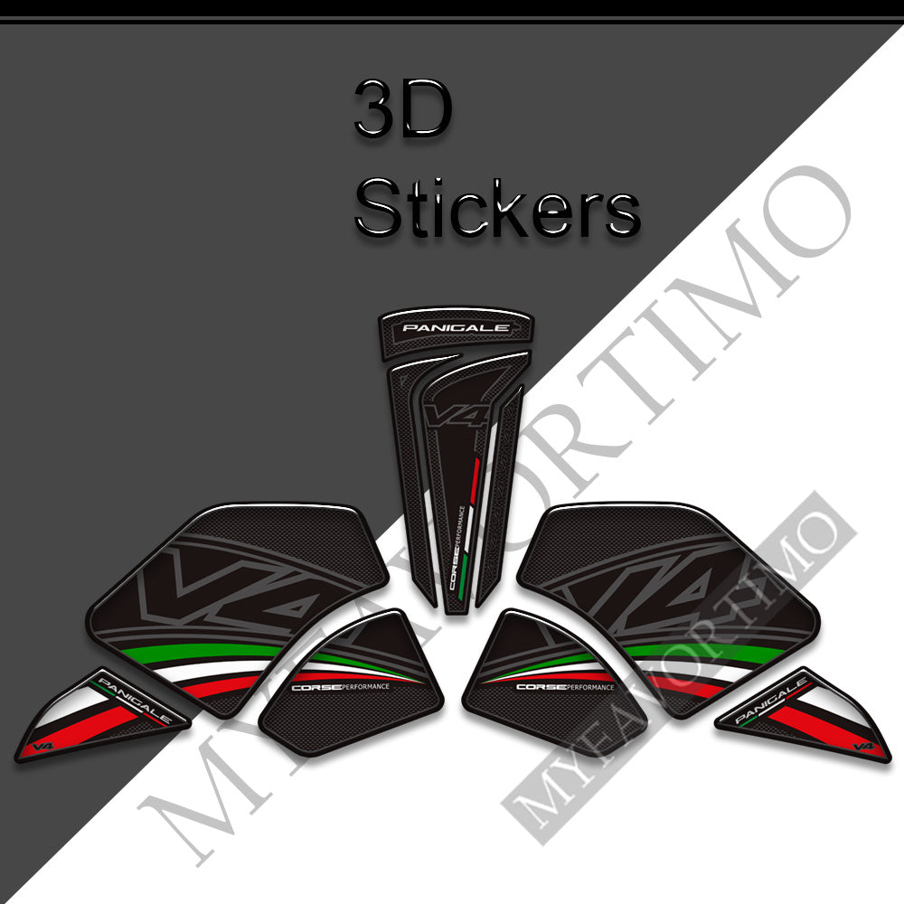 Ducati Panigale V4 V4S V4R SP2 3D Epoxy Tank Pad Kit 丨 Center and Side Stickers
