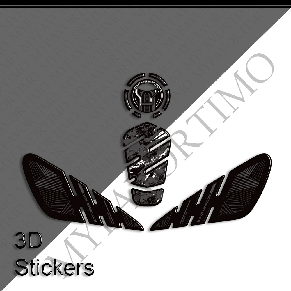 Honda Rebel 250 300 500 3D Epoxy Tank Decals Kit 丨 Fuel Cap and Side Stickers