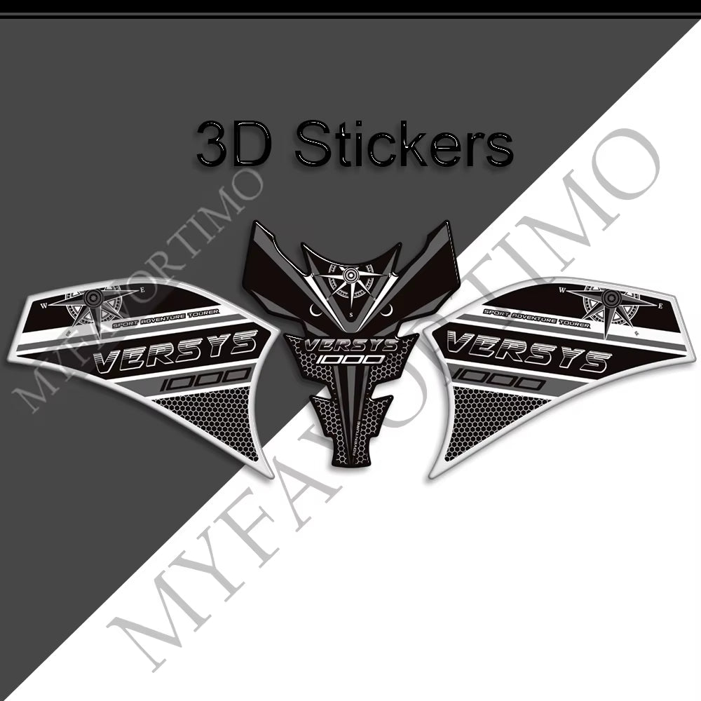Kawasaki Versys 1000 SE LT 3D Epoxy Tank Decals Kit 丨 Center and Side Stickers
