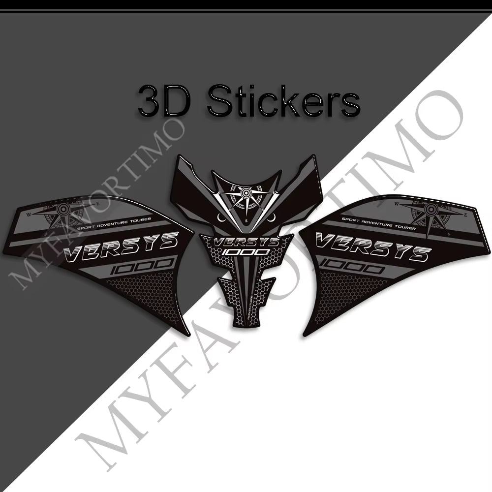 Kawasaki Versys 1000 SE LT 3D Epoxy Tank Decals Kit 丨 Center and Side Stickers