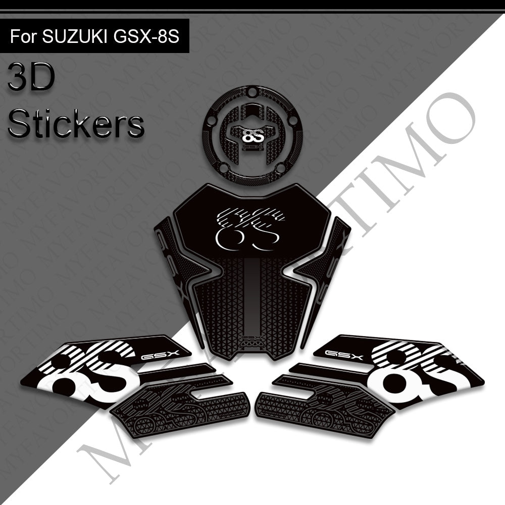 Suzuki GSX-8S 3D Epoxy Tank Decals Kit 2023-2025 丨 Fuel Cap and Side Stickers