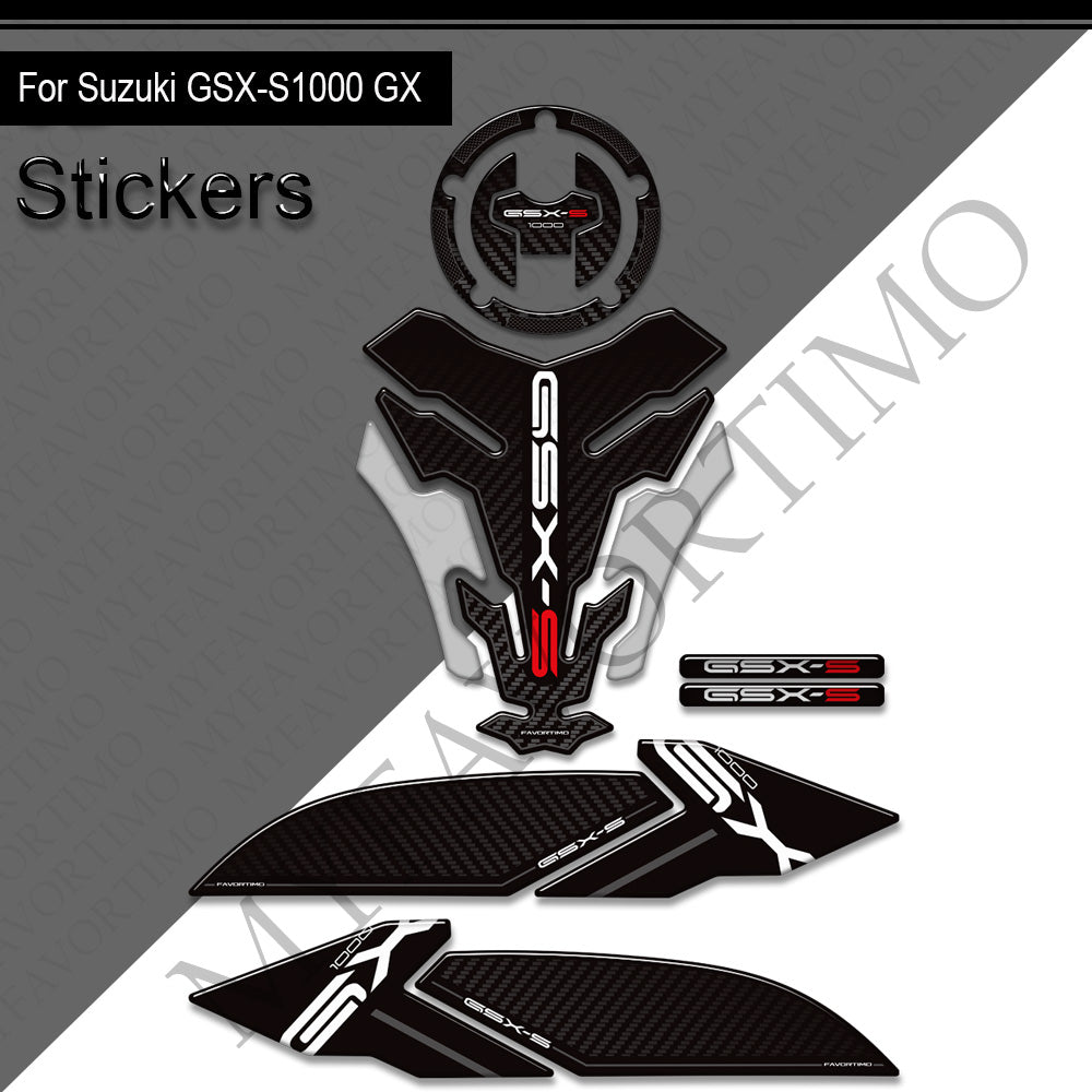Suzuki GSX-S1000GX 3D Epoxy Tank Decals Kit 丨 Center Pad and Side Stickers