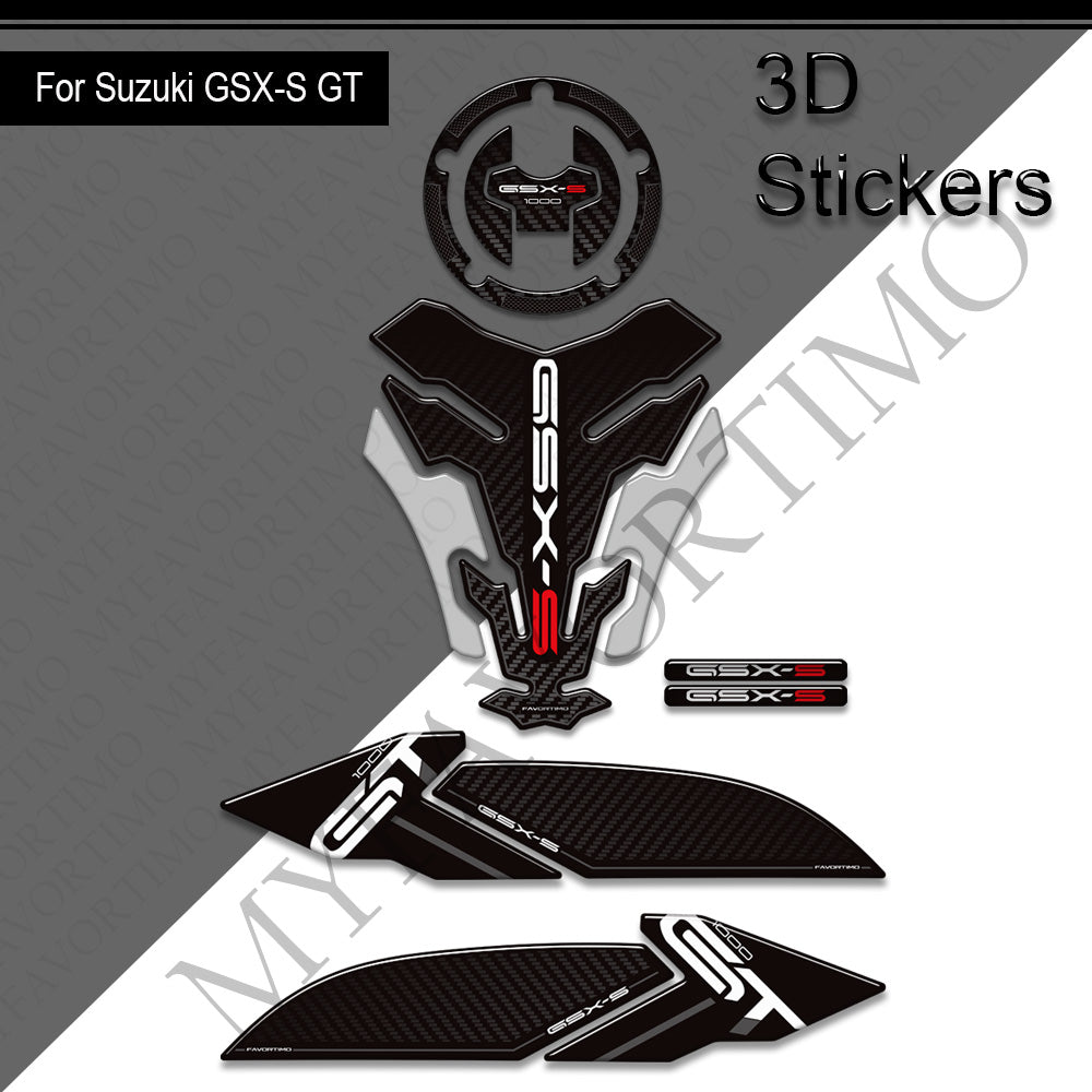 Suzuki GSX-S1000GT 3D Epoxy Tank Decals Kit 2016-2024 丨 Center Pad and Side Stickers