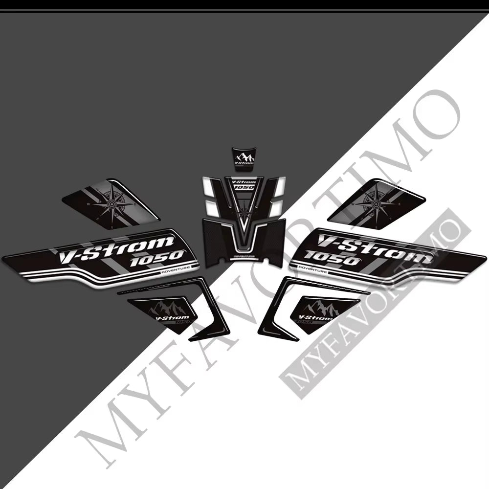 Suzuki V-Strom DL1050XT 3D Epoxy Tank Decals Kit 2020-2025 丨 Center and Side Stickers