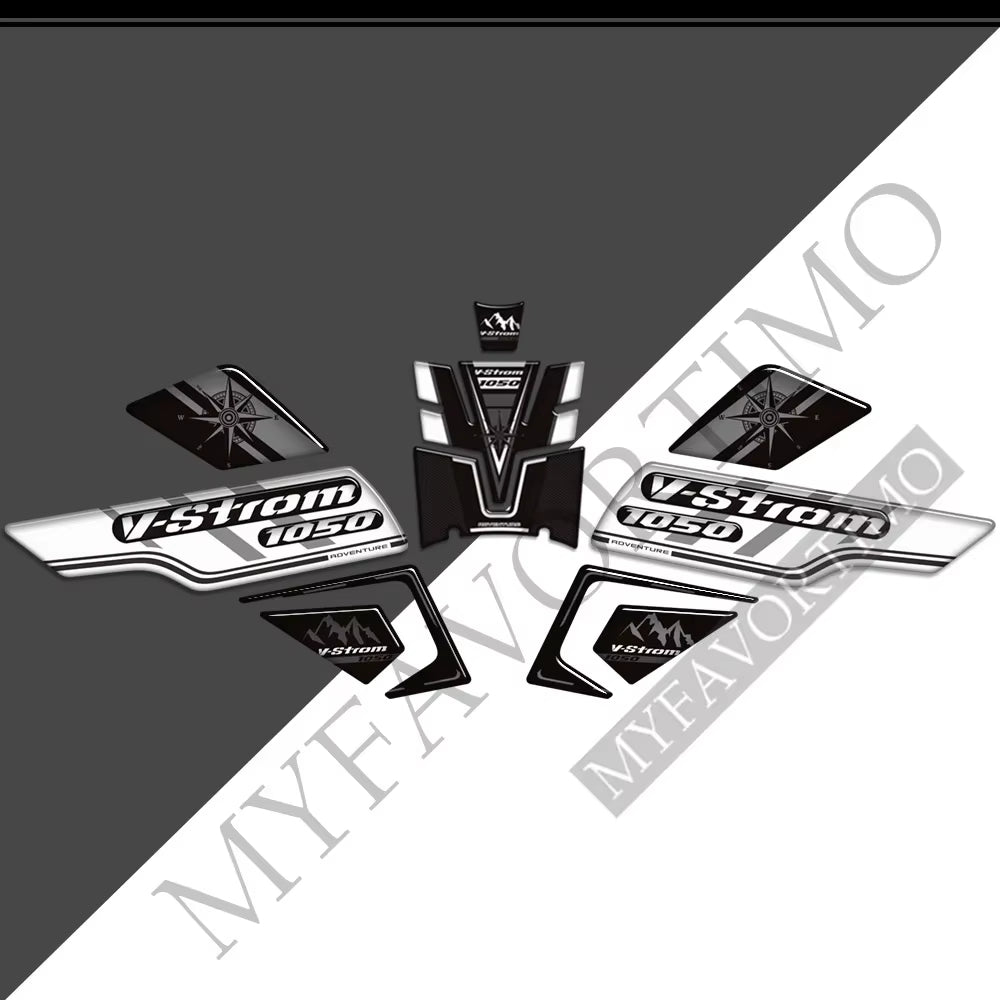 Suzuki V-Strom DL1050XT 3D Epoxy Tank Decals Kit 2020-2025 丨 Center and Side Stickers