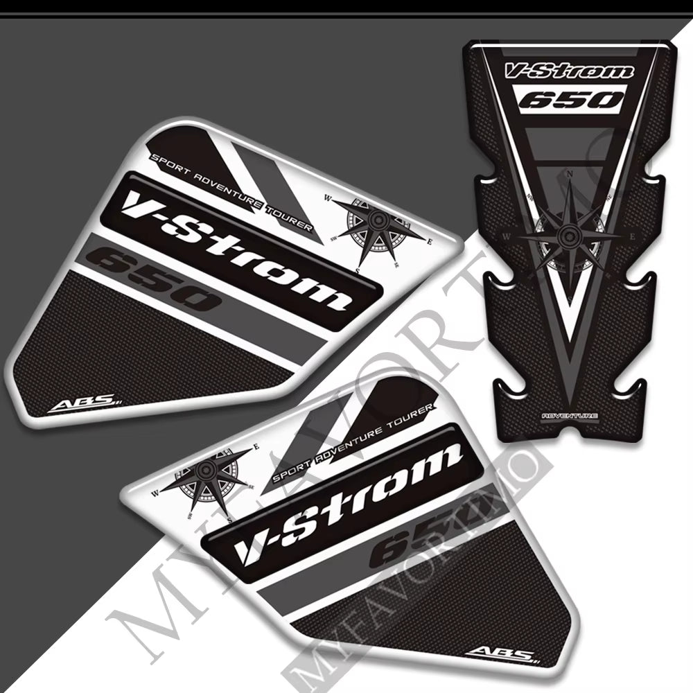 Suzuki V-Strom DL650XT 3D Epoxy Tank Decals Kit 2017-2026 丨 Center and Side Stickers