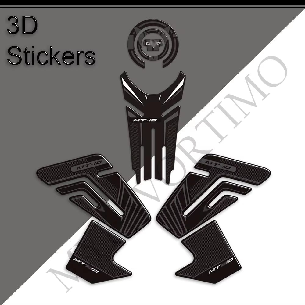 Yamaha MT-10 MT-10 SP FZ-10 3D Epoxy Tank Decals Kit 2016-2024 丨 Fuel Cap and Side Stickers