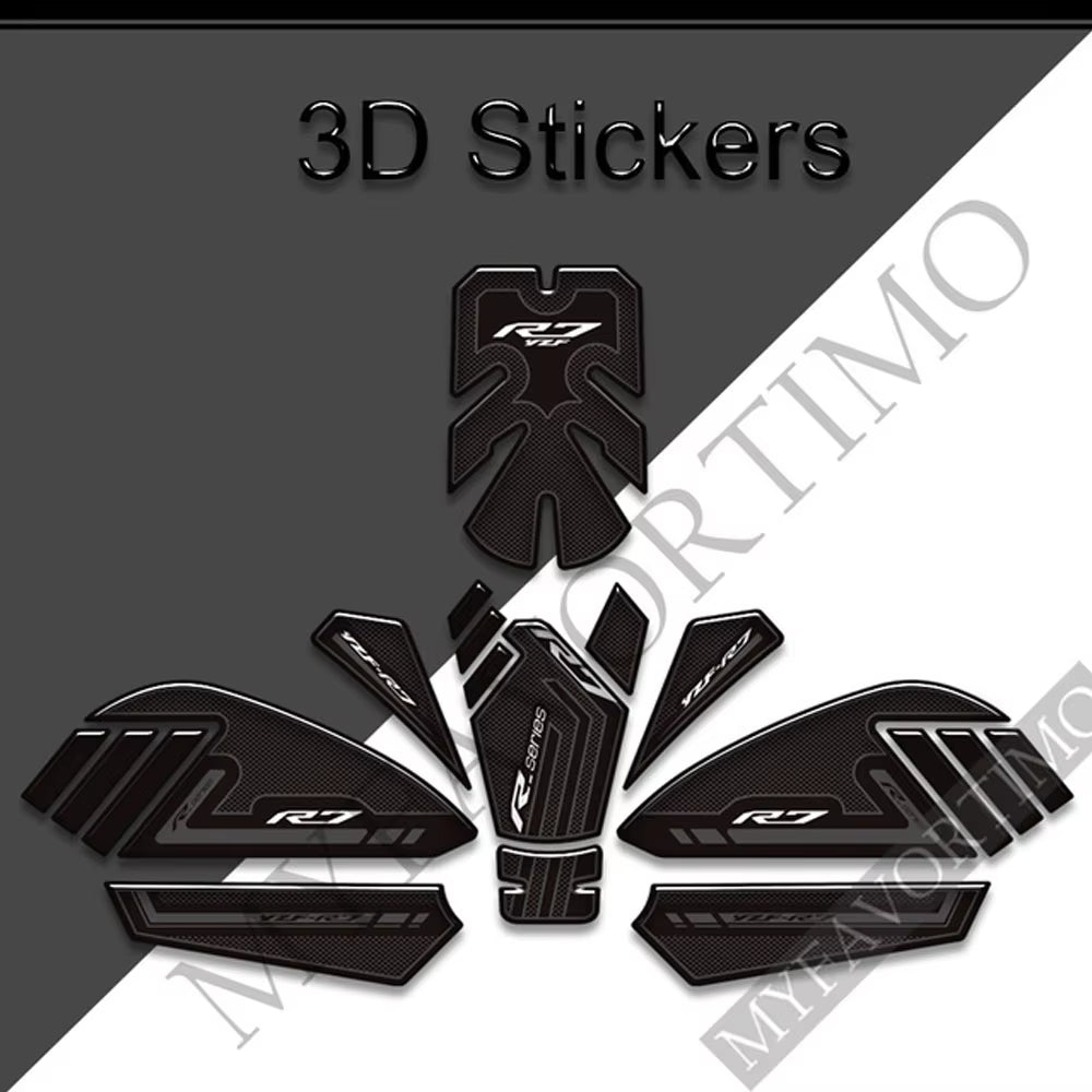 Yamaha YZF-R7 3D Epoxy Tank Decals Kit 2022 丨 Center and Side Stickers