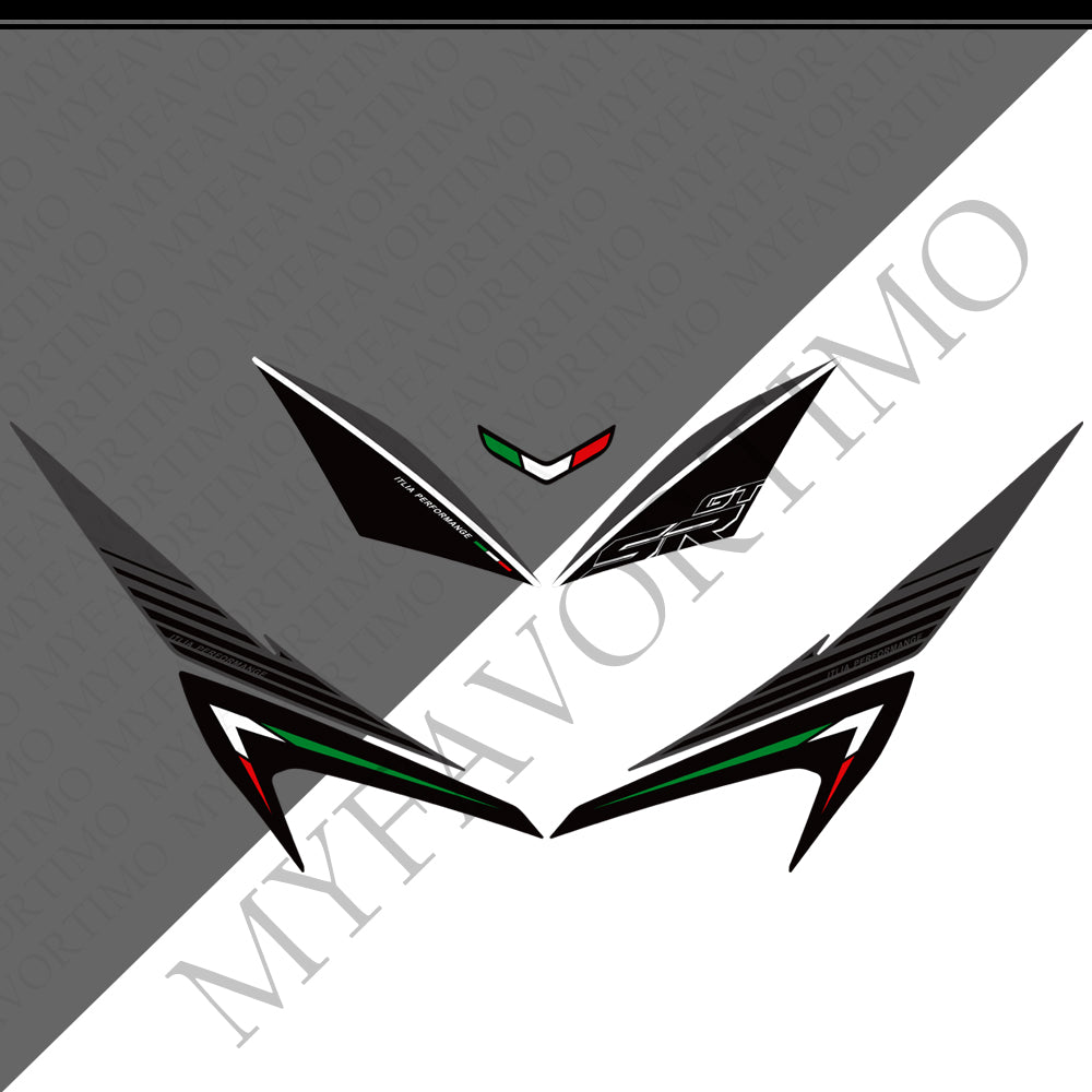 Aprilia SR GT 125 200 Sport Replica PVC Decals Kit 丨 Front and Body Stickers