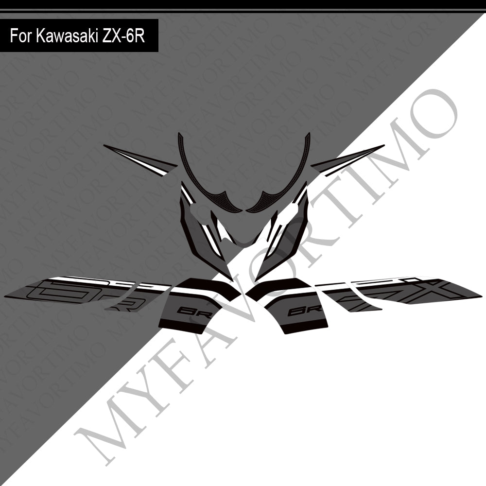 Kawasaki Ninja ZX-6R PVC Decals Kit 丨 Tank and Full Body Stickers