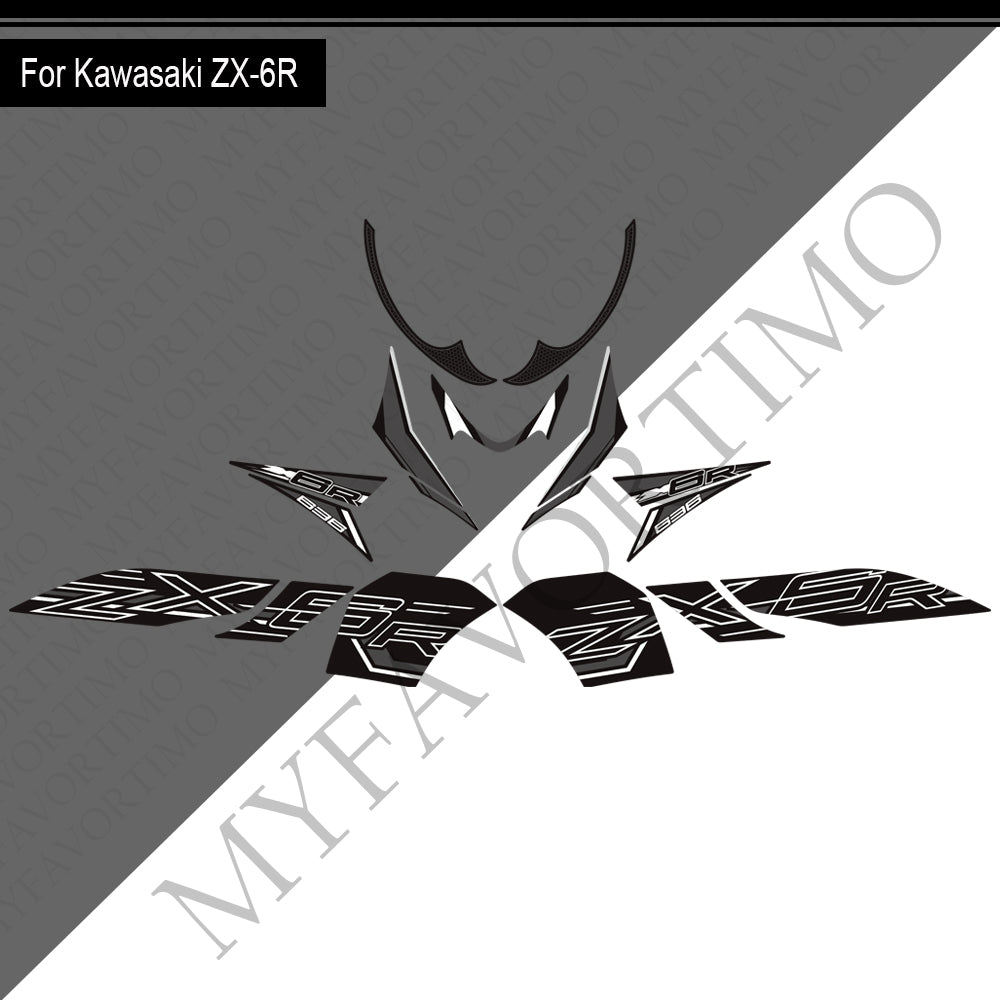 Kawasaki Ninja ZX-6R PVC Decals Kit 丨 Tank and Full Body Stickers