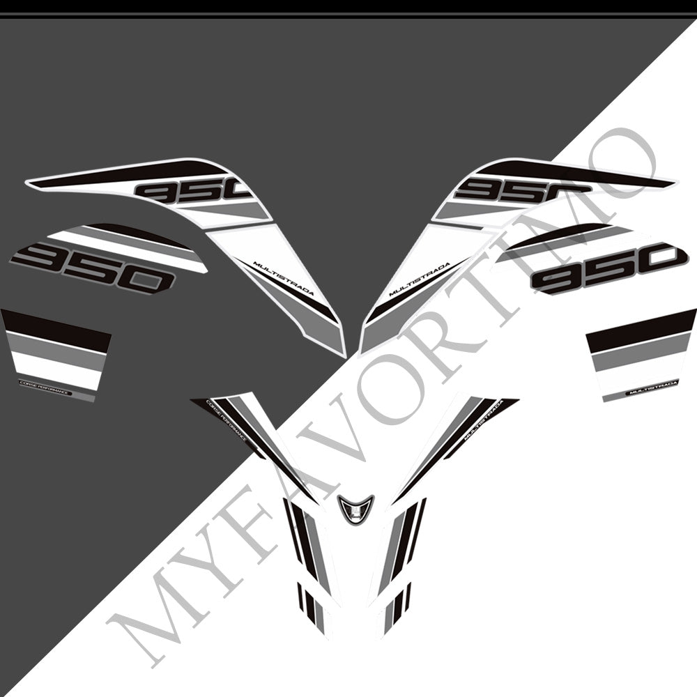 Ducati Multistrada 950 S PVC Full Body Decals Kit 2019-2021 丨 Black and Red