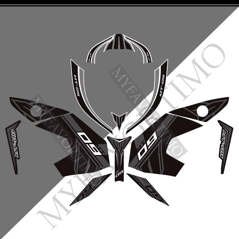 Yamaha MT-09 FZ-09 PVC Full Body Decals Kit 2017-2020 丨 Black Red Yellow Blue
