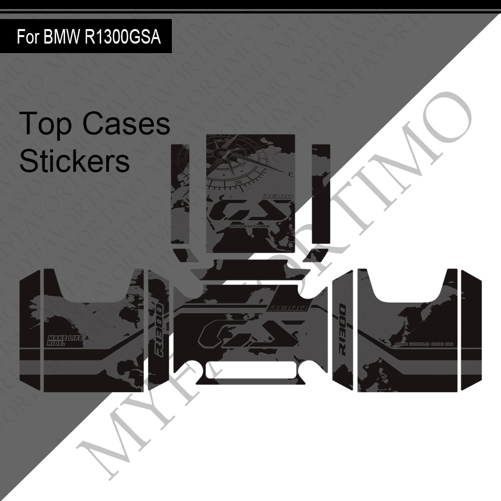 BMW R1300GS Adventure PVC Pannier Top Case Decals Kit 丨 Side and Top Box Stickers