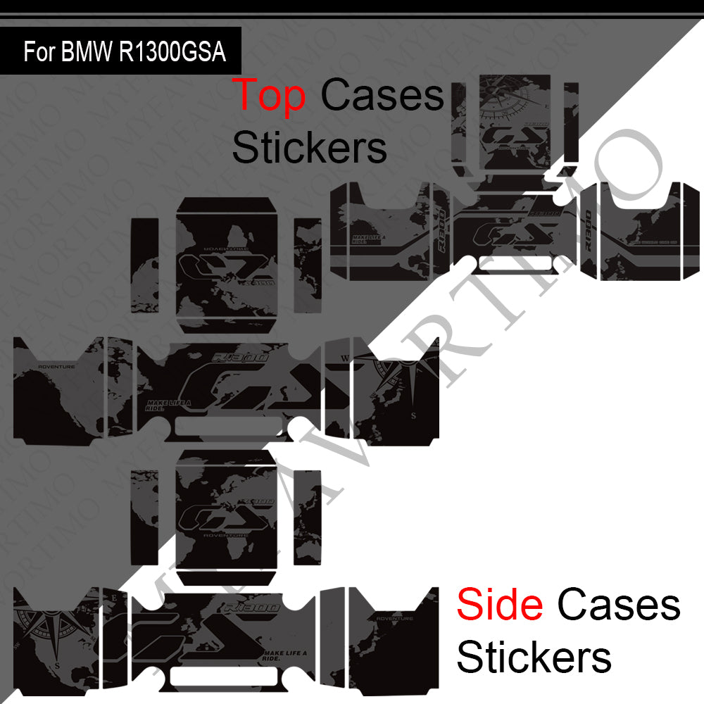 BMW R1300GS Adventure PVC Pannier Top Case Decals Kit 丨 Side and Top Box Stickers