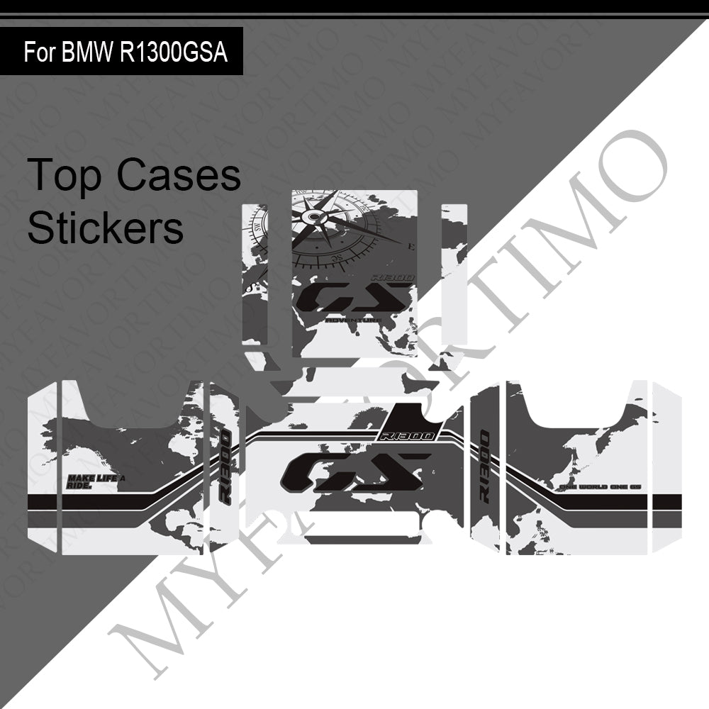 BMW R1300GS Adventure PVC Pannier Top Case Decals Kit 丨 Side and Top Box Stickers