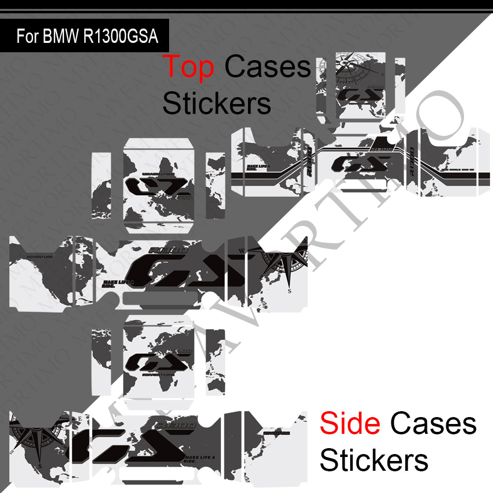 BMW R1300GS Adventure PVC Pannier Top Case Decals Kit 丨 Side and Top Box Stickers