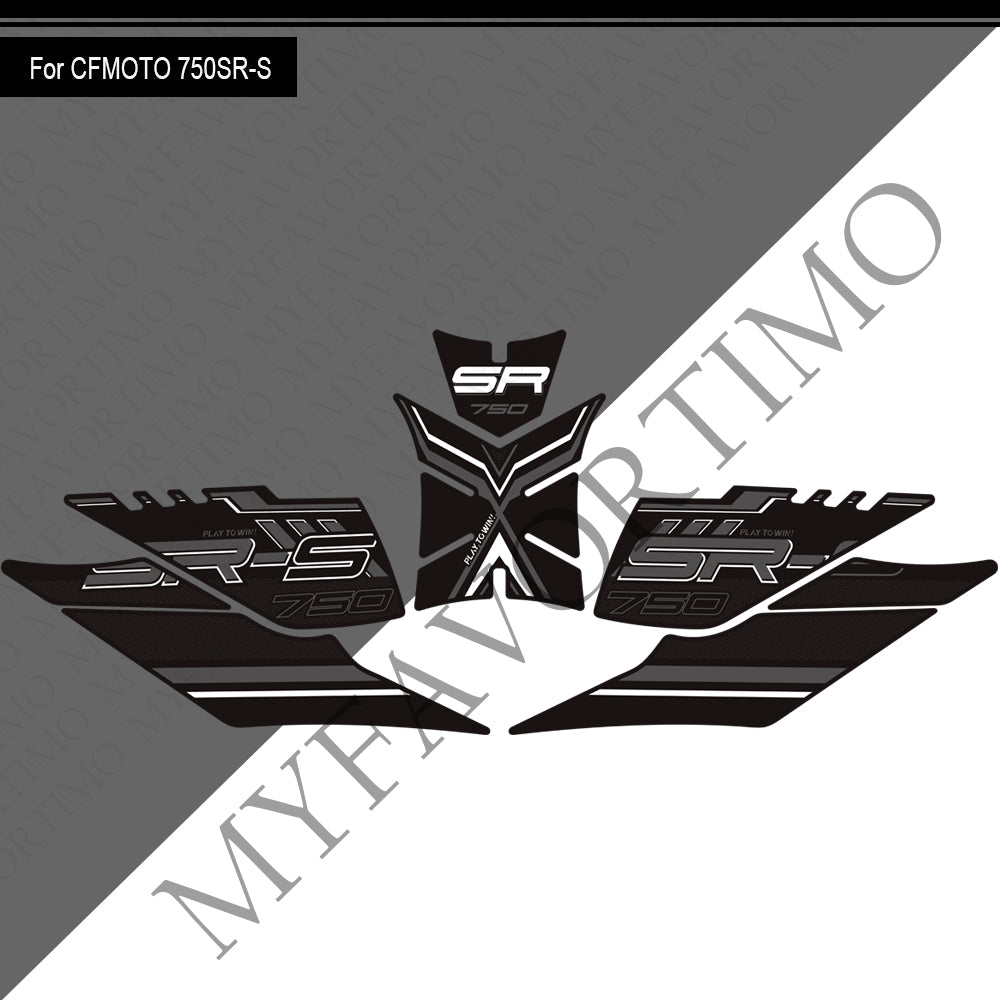 CFMOTO 750SR-S Anti-Slip Tank Pad Kit 丨 Center and Side Stickers