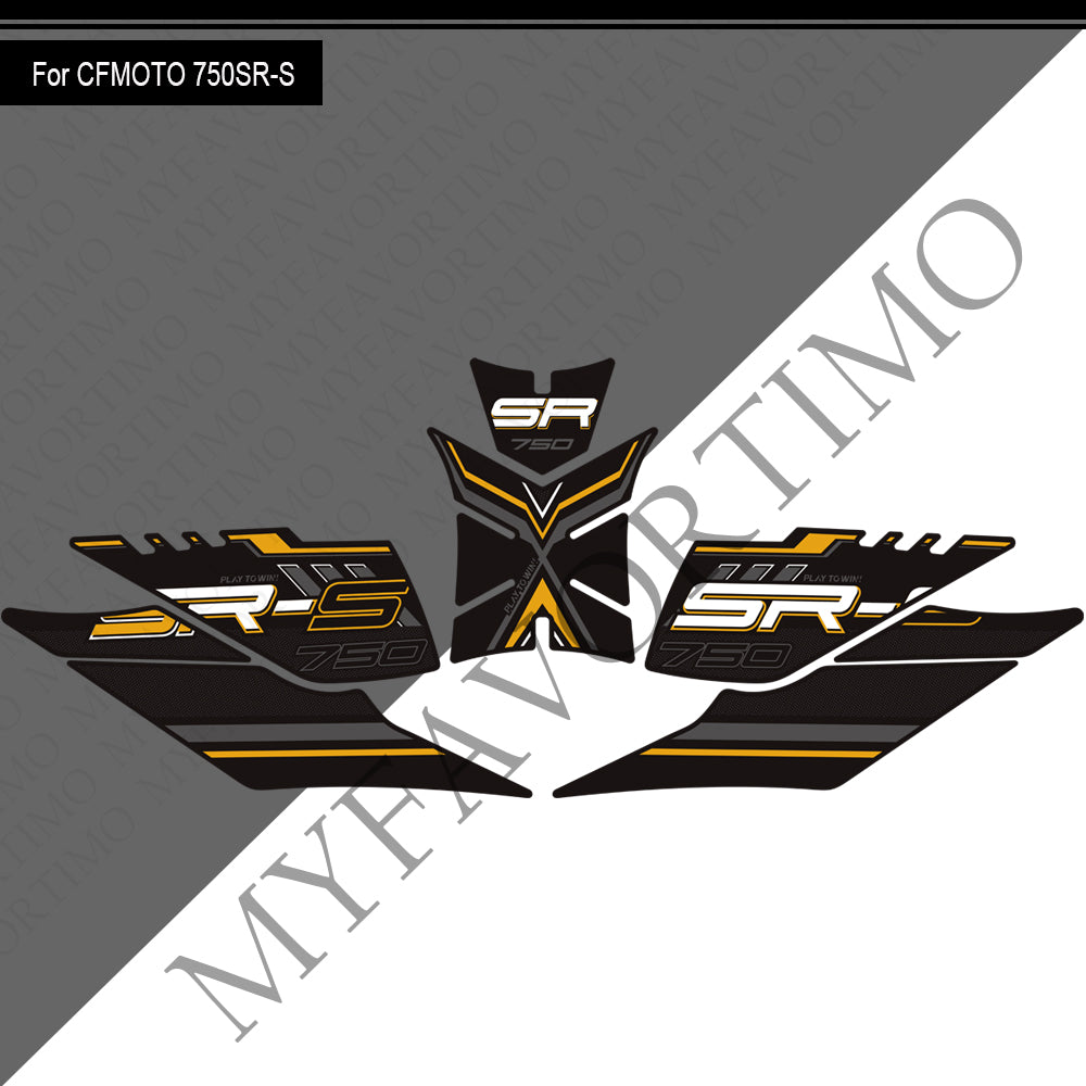 CFMOTO 750SR-S Anti-Slip Tank Pad Kit 丨 Center and Side Stickers