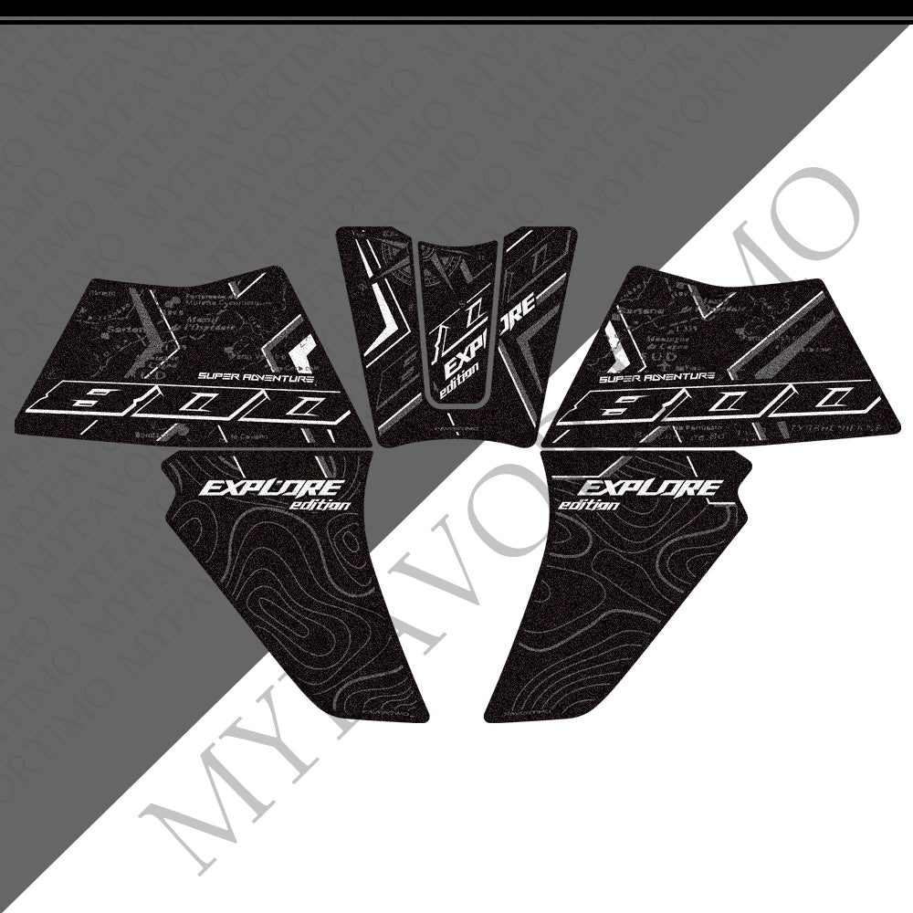 Kove 800X Pro Super Adventure Rally ADV Anti-Slip Tank Pad Kit 丨 Center and Side Stickers