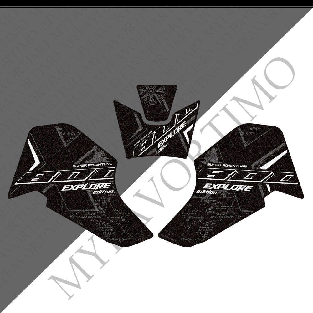 Kove 800X Touring GT Anti-Slip Tank Pad Kit 丨 Center and Side Stickers