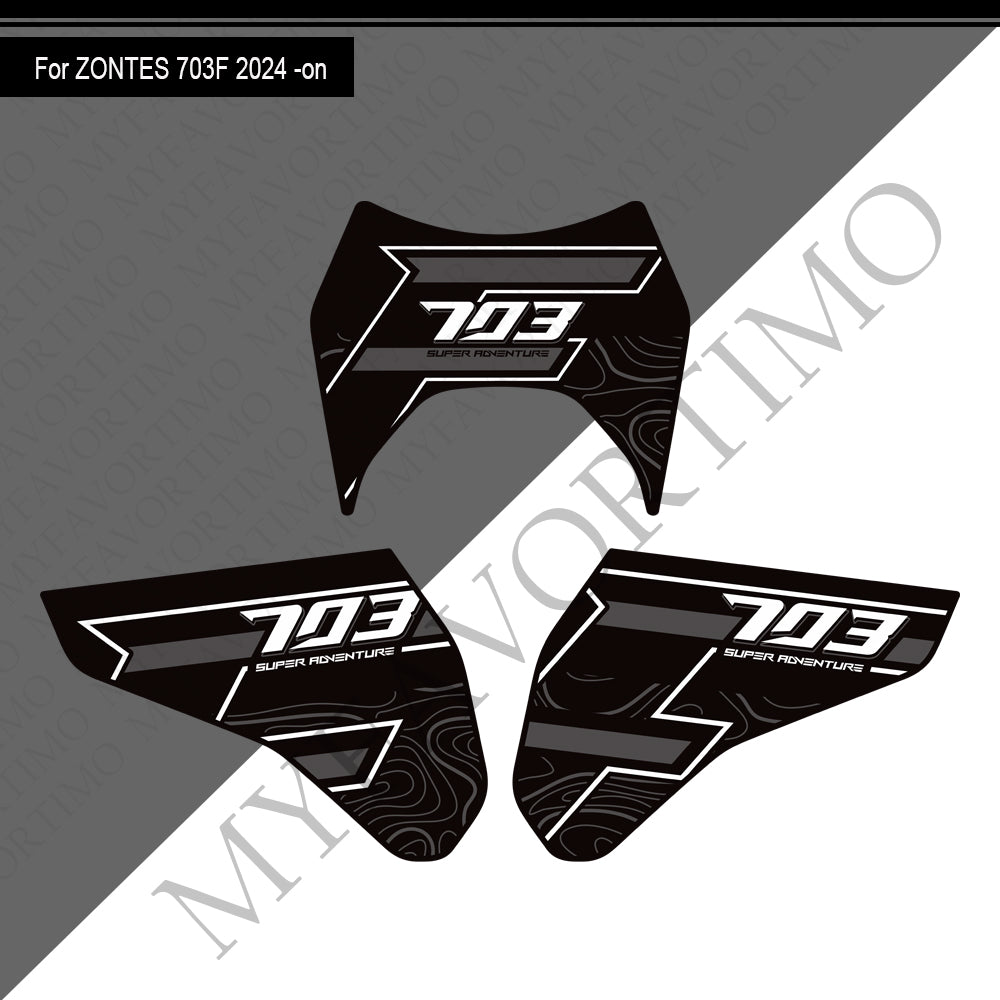 Zontes ZT703-F Anti-Slip Tank Pad Kit 丨 Center and Side Stickers