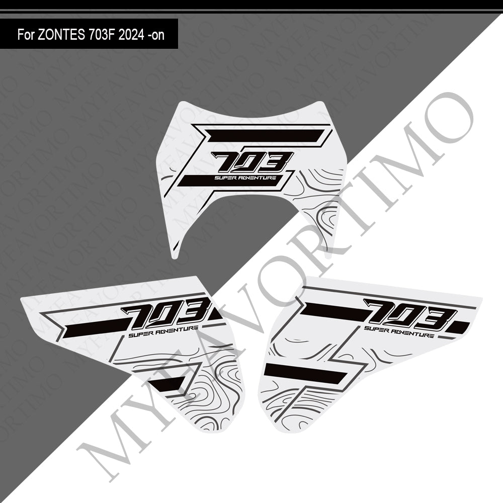 Zontes ZT703-F Anti-Slip Tank Pad Kit 丨 Center and Side Stickers