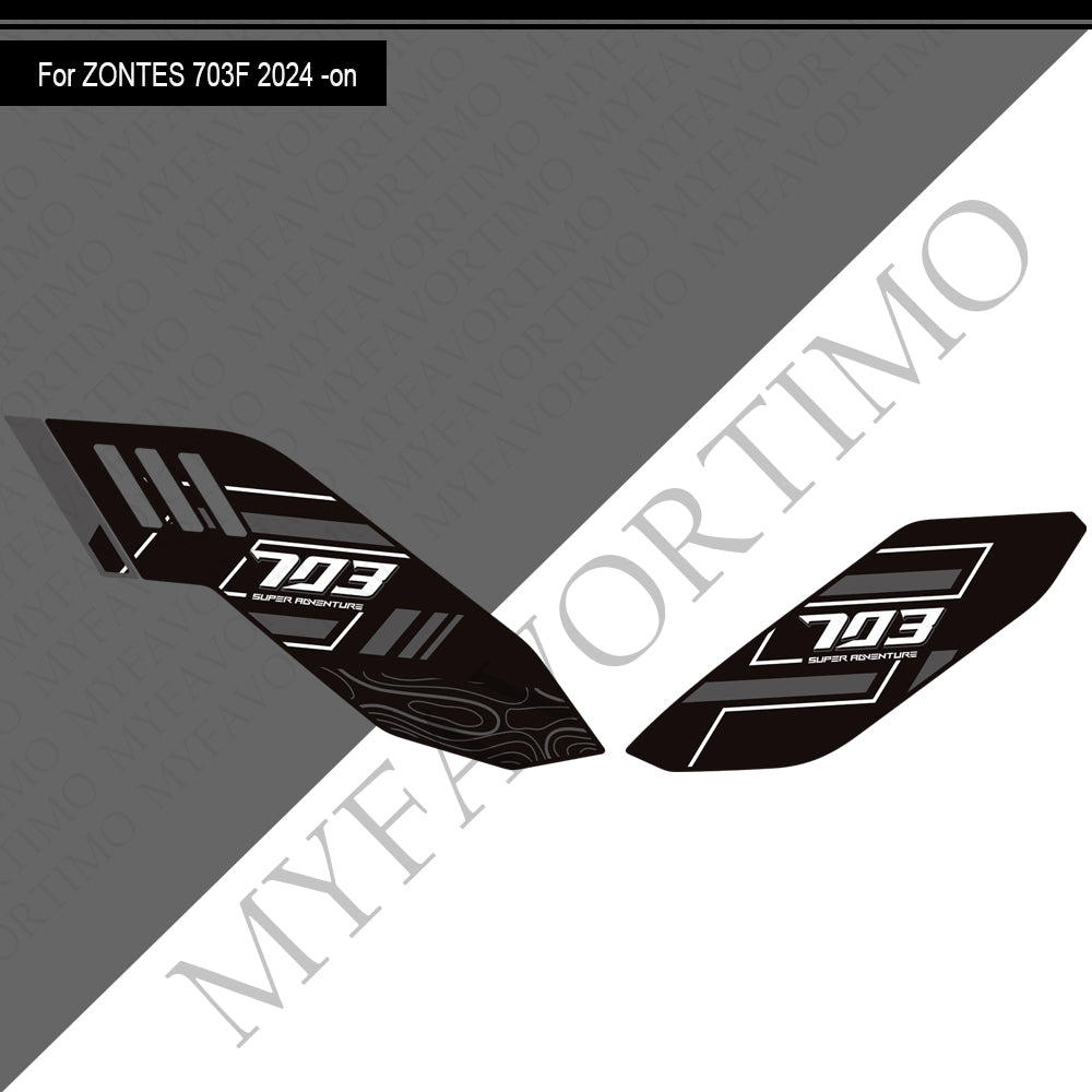 Zontes ZT703-F Anti-Slip Tank Pad Kit 丨 Center and Side Stickers