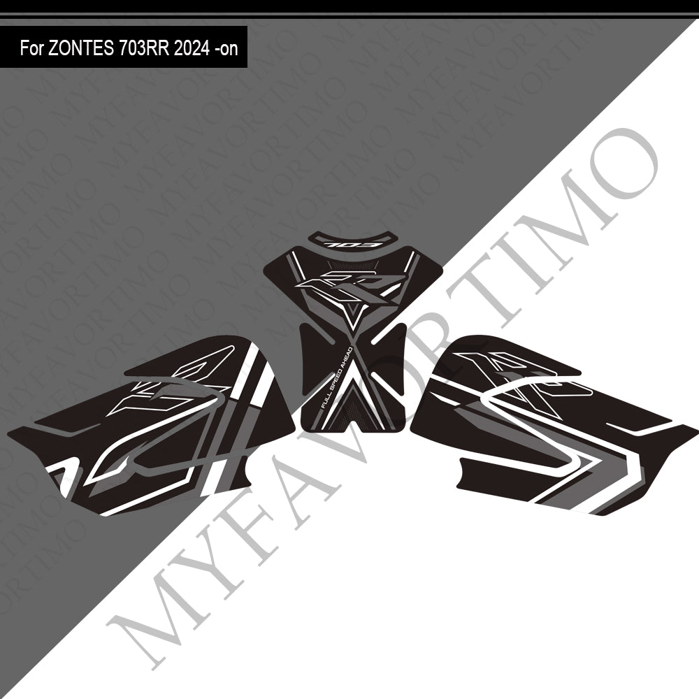 Zontes ZT703-RR Anti-Slip Tank Pad Kit 丨 Center and Side Stickers