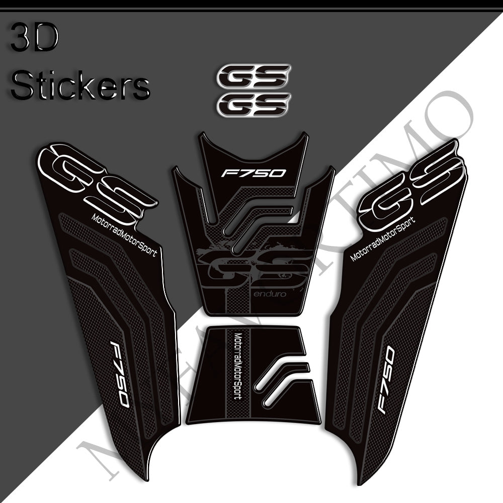 BMW F750GS 3D Epoxy Tank Decals Kit 2019-2023 丨 Center Pad and Side Stickers